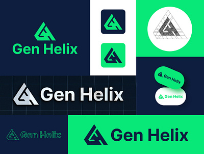 Technology Lettermark Logo ''GEN HELIX'' adobeillustrator branding design graphic design illustration lo logo logodesign logodesigner logomaker logoservice logotype monogramlogo newlogodesign