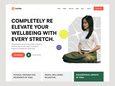 Landing Page for Yoga(Fitness) Platform branding coach designer fitness gym health hero section homepage landing page design meditation minimal service sports startup trending ui ux web design website yoga