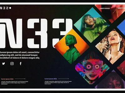 Retro website design 3d graphic design ui website design