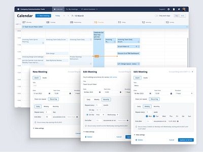 Calendar calendar communication design meeting product design ui ux