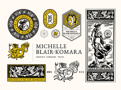 Michelle Blair-Komara Brand Specimen americana brand branding design drawing graphic design greek horse illustration logo philosopher roman texan texas vintage western woman yellow