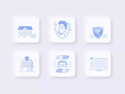 Custom Icons Tailored for an Insurance Tech Platform ✨ animation app design asking the big what ifs branding creative design design process design studio design system digital design graphic design icon design product design uiux user experience user interface ux community ux inspiration what if design