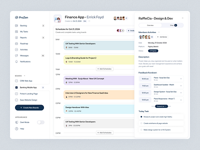 Prozen Task Management Tool analytics best dribbble post calender ui clean crm crm product dashboard dashboard design data management hr management minimal design product product design project management saas saas platform task management ui