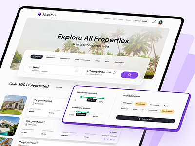 Defi Based Property Listing UI blockchain defi dutopia interface neel neel litoriya olx property property listing realestate saloni ui ui design ux ux research web