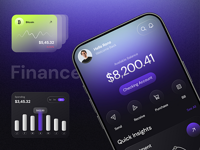 Finance Mobile App app app design app ui bank banking banking app design finance finance mobile app financial fintech investment ios mobile mobile app money money transfer ui uiux ux