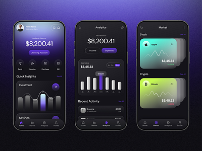 Finance Mobile App app app design app ui bank banking banking app design finance finance mobile app financial fintech investment ios mobile mobile app money money transfer ui uiux ux