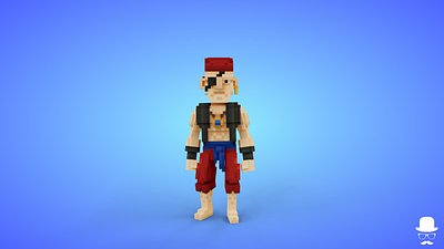 Pirate 2 Voxel Character - 3D Lowpoly Fantasy Model 3d 3d model character crew fantasy game art game asset lowpoly magicavoxel memeber pirate pirates rigged voxedit voxel art