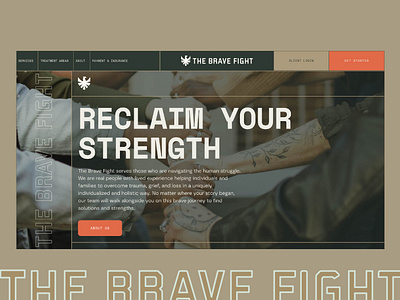 The Brave Fight - Web Design americana brand branding counseling design development graphic design illustration logo medical medice military rod snake therapy veteran vintage