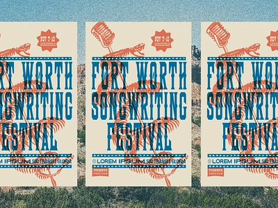 Fort Worth Songwriter Festival - Unchosen Campaign Concept americana brand branding design event festival fort worth graphic design illustration logo microphone music poster rattlesnake snake songerwriter texas vintage western