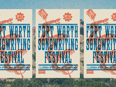 Fort Worth Songwriter Festival - Unchosen Campaign Concept americana brand branding design event festival fort worth graphic design illustration logo microphone music poster rattlesnake snake songerwriter texas vintage western