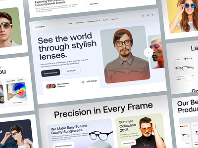 Eyewear & Eyecare Website Design ecommerce landing page ecommerce website ecommerce website design eyecare website design eyewear eyewear landing page eyewear shop eyewear ui design eyewear website design landing page minimal online shop online store sleek sunglasses sunglasses shop trendy ui ux