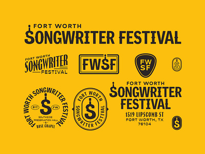 Fort Worth Songwriter Festival - Brand Specimen americana brand branding country design event festival fort worth graphic design illustration logo music musician red dirt vintage western