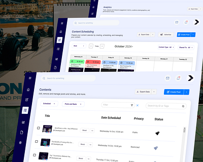 Social Media Content Scheduling Tool | Web Application animation automation tool best design content calendar tool content scheduler minimal smm social media social media analytics tool social media management software social media marketing tool trending ui user experience user friendly user interface ux