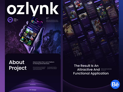 Ozlynk - UI/UX Design for games streaming Mobile App game app game design ios mobile mobile app streaming app ui ux video games web design