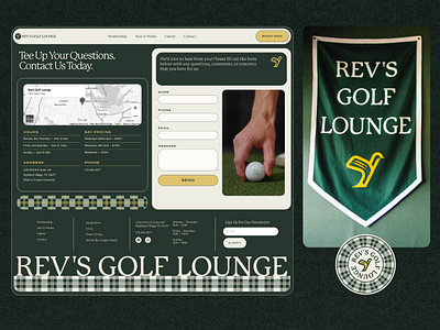 Rev's Golf Lounge - Web americana brand branding design development flag golf graphic design illustration indoor logo lounge luxury pennant plaid vintage web wordpress