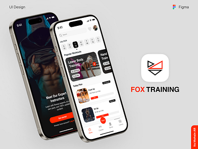 Fox Training app gym mobile mobile app ui uiux