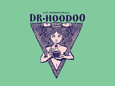 Dr. Hoodoo - Unchosen Concept americana brand branding design drawing etching graphic design illustration inking logo magic pattern potion snake supplement vintage voodoo woman workout