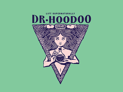 Dr. Hoodoo - Unchosen Concept americana brand branding design drawing etching graphic design illustration inking logo magic pattern potion snake supplement vintage voodoo woman workout