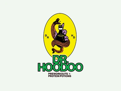 Dr. Hoodoo - Unchosen Concept americana brand branding design elixer graphic design gym hand illustration label logo magic packaging potion preworkout snake supplement voodoo workout