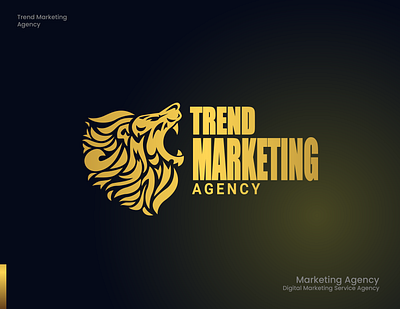 Trend Marketing Agency Logo Design | Lion logo design agency agency logo aggressive aggressive logo brand identity branding design designofly gold logo golden logo design lion lion logo lion logo design logo marketing marketing logo modern logo trend trend marketing trend marketing agency