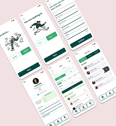 REAL ESTAT BROKER AND CLIENT APP DESIGN homehuntapp propertypulse realtorconnect ui uiux design