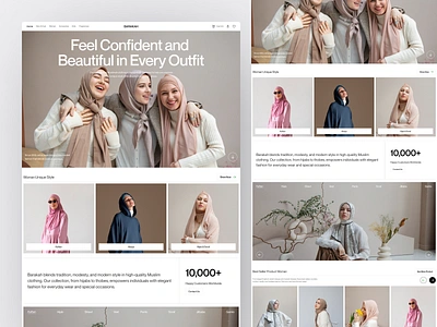 Barakah - Hijab E-commerce Website beauty beauty product design e commerce ecommerce hijab islam landing landing page modest online shop product shop shopify store ui ui design web web design website