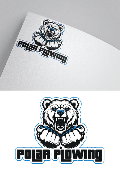 logo design Polar plowing branding graphic design logo logo design mascort logo