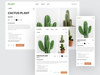 Plant website product page app appdesign cactus design ecommerce ecommerce app design plant plant website product product details page product page ui ui.jaymez uiux web web design