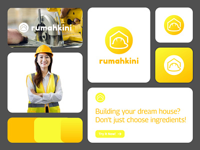 Rumahkini | Construction Logo Design brandbook brandguidelines branding building logo clean logo company builder construction helmet logo construction logo design graphic design guidelines helmet logo home developer home logo logo ideas logoguidelines minimalist logo modern logo styleguide