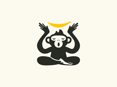 monk key banana brand branding design graphic design illustration logo logodesign logodesigns monkey vector