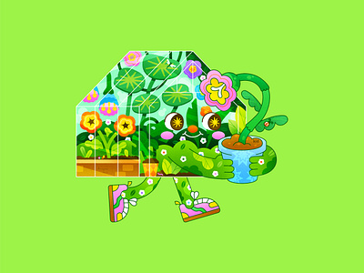 Peachtober24: Greenhouse character character design colorful design dirt flat floral flower illustration gardener gardening greenhouse illustration illustrator nature plant plant lover plants shrub texture vector