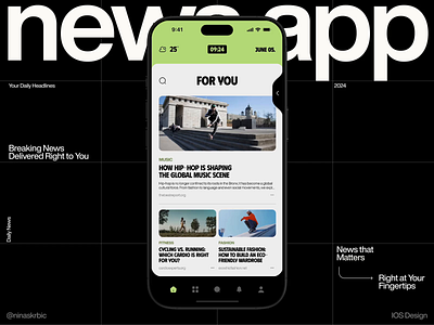 News - Mobile App Concept ai app articles concept figma gpt interface ios mobile news news app sports news trending ui ui design ux