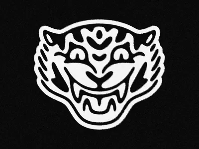 smiling tiger graphic design illustration texture tiger