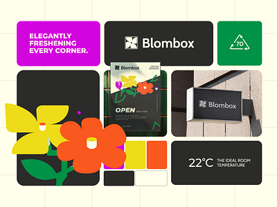 Blombox - Floral Studio - Visual Identity 3d animation brand brand guideline brand visual branding colourful design elegant florist flower fresh graphic design logo logo design mockup motion graphics plant ui vibrant