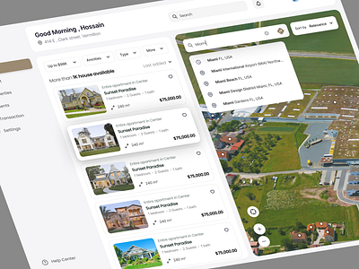 Property listing dashboard 3d branding dashboard dashboarddesign minimaldesign property propertyfinder realestate searchfilters ui uidesign
