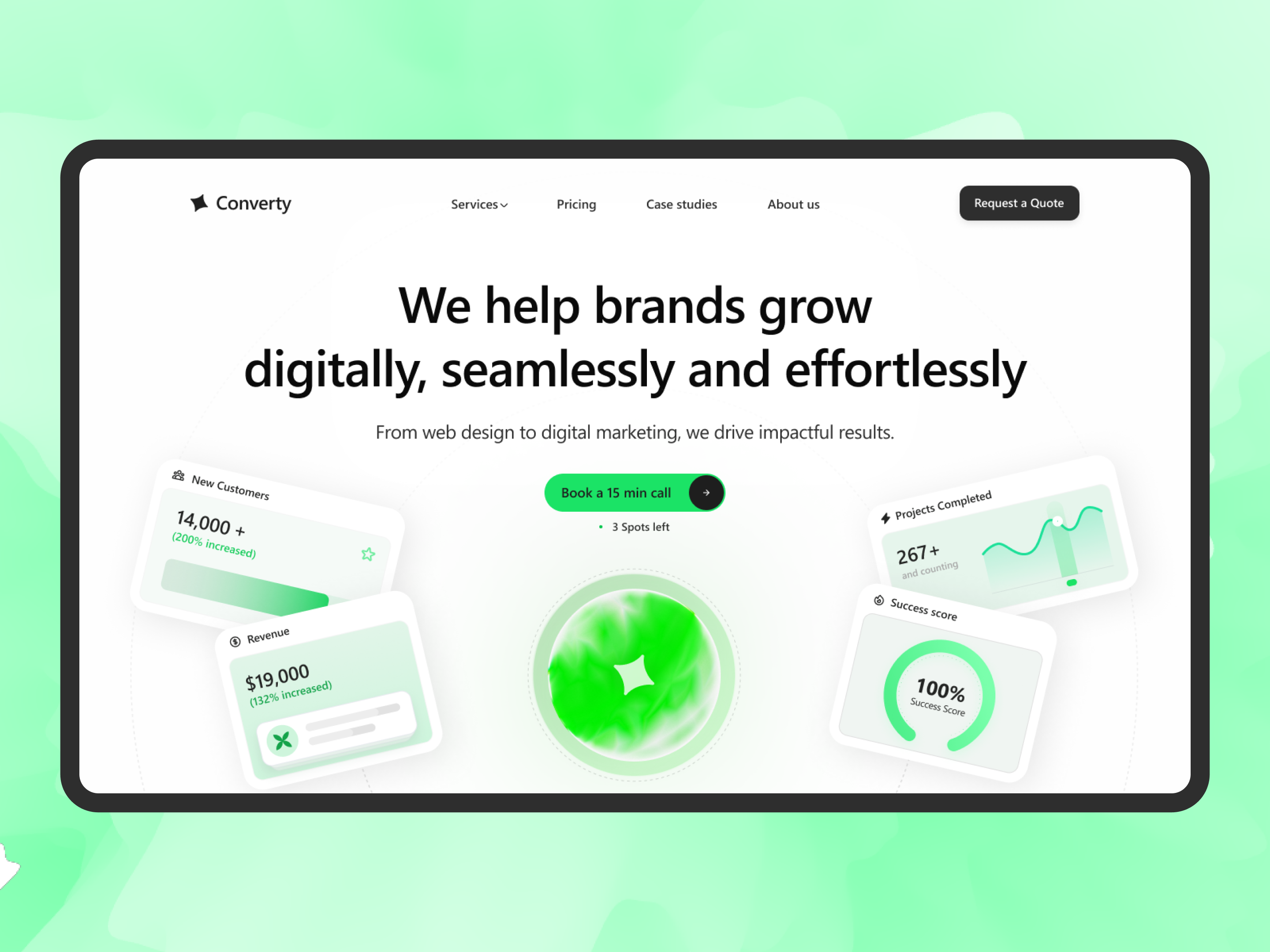 Liquid theme converty Hero section! agency design figma future hero herosection liquid saas ui ux web website
