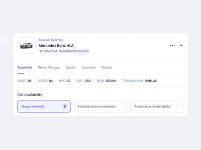 Car Booking Details Card car dashboard landing page mobile app page rental ui ux website