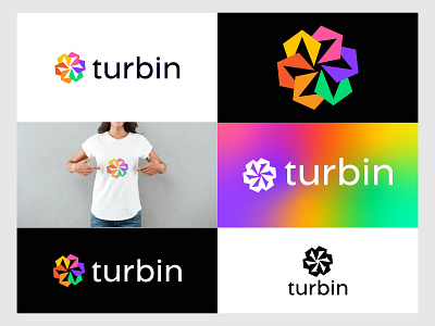 Turbin logo design - abstract mark logo - tech logo - modern log 3d abstract logo animation apps icon brand identity branding business corporate creative graphic design initial logo logo logo design logo mark logos modern logo monochrome tech logo ui unique