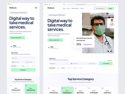 Medial Service Website Design doctor doctor website health health service hospital landigpage landing page medial website design medical mobile web design website design