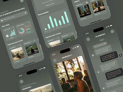 🧘🏻 CalmPath - AI Stress Management App ai android app calm design ios meditation mobile mobile app mood ui uiux