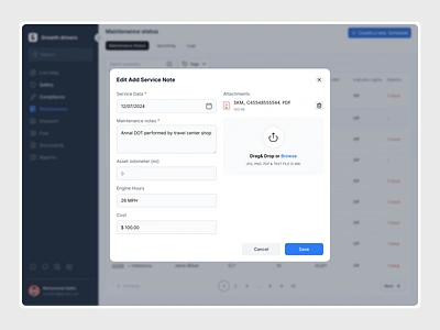 Growth Dispatch - Dashboard automated coaching coaching tips compliance compliant operations dashboard dispatch documents fuel hard braking live map maintenance safety safety scores safety ui