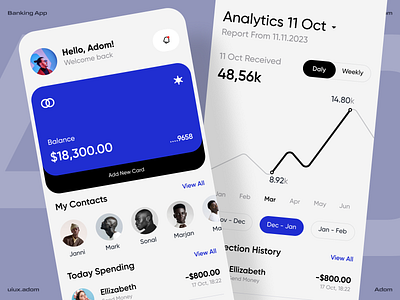 Mobile Banking App adom app app design app ui bank app banking app finance app mobile banking app ui ux wallet app