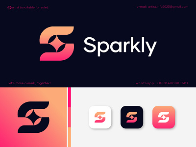 Sparkly/S/Spark logo design brand identity brand mark branding creative logos gradient logo icon lettering logo logo design logos minimalist logo modern logo s s letter spark logo simple logos spark star startup tech logo top