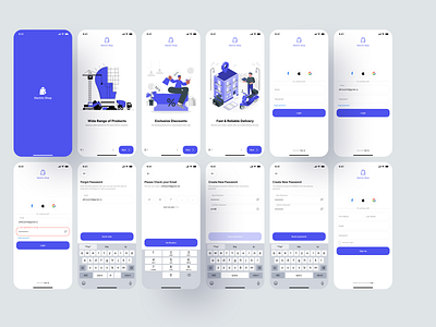 "Electric Shop" Splash Screen, Onboarding Screens, Login/Signup alif app design e commerce electric email forgot graphic design login logon mobile modern password sign up ui ui ux design ux web web design website