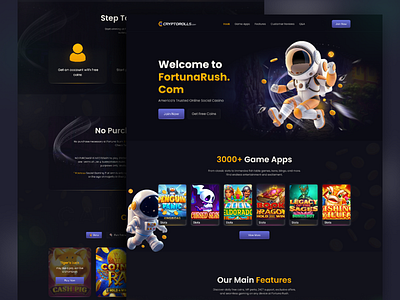 Casino Landing Page. casino casino gambling casino game casino website crypto crypto casion game landing page landingpage online casino slots ui ux