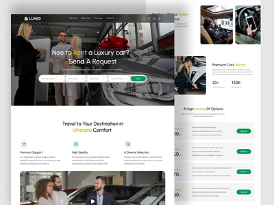 Car Rent Page Website car landing page car rent website car website clean ecommerce website luxury car website luxury website minimal rent car website web design website
