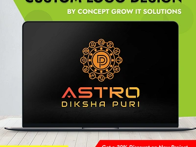 Astro Diksha Puri Custom Logo Design By Concept Grow IT Solution 3d animation branding graphic design logo motion graphics ui