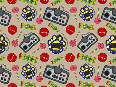 Back to 90`s seamless pattern 90`s adobe adobe illustrator coca cola cola dendy design graphic design illustration lollipop pattern seamless pattern tamagochi vector illustration vector pattern