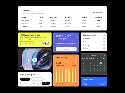 UI Elements application card challenge clean components design elements minimal player table typography ui ui elements ux design webdesign