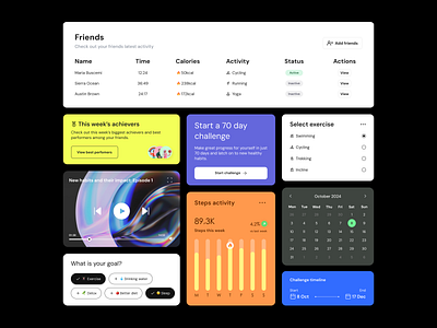 UI Elements application card challenge clean components design elements minimal player table typography ui ui elements ux design webdesign